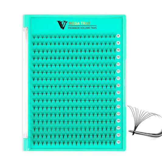 VAVALASH Premade Volume Fans Lash Extensions, Middle Stem Pre Made Russian Volume Lash Fans, 8-15mm Length,5D-30D,0.03-0.07 C/D Curl Available (320 Fans-10D-0.05-D-8-15mm)
