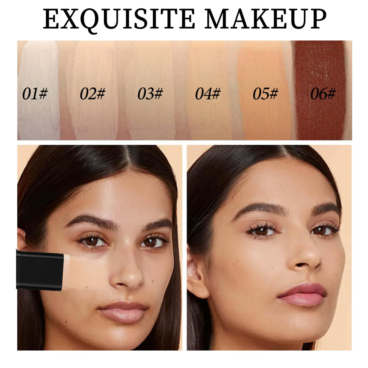 O'CHEAL Concealer Foundation Stick with Brush, Full Coverage Makeup 04#