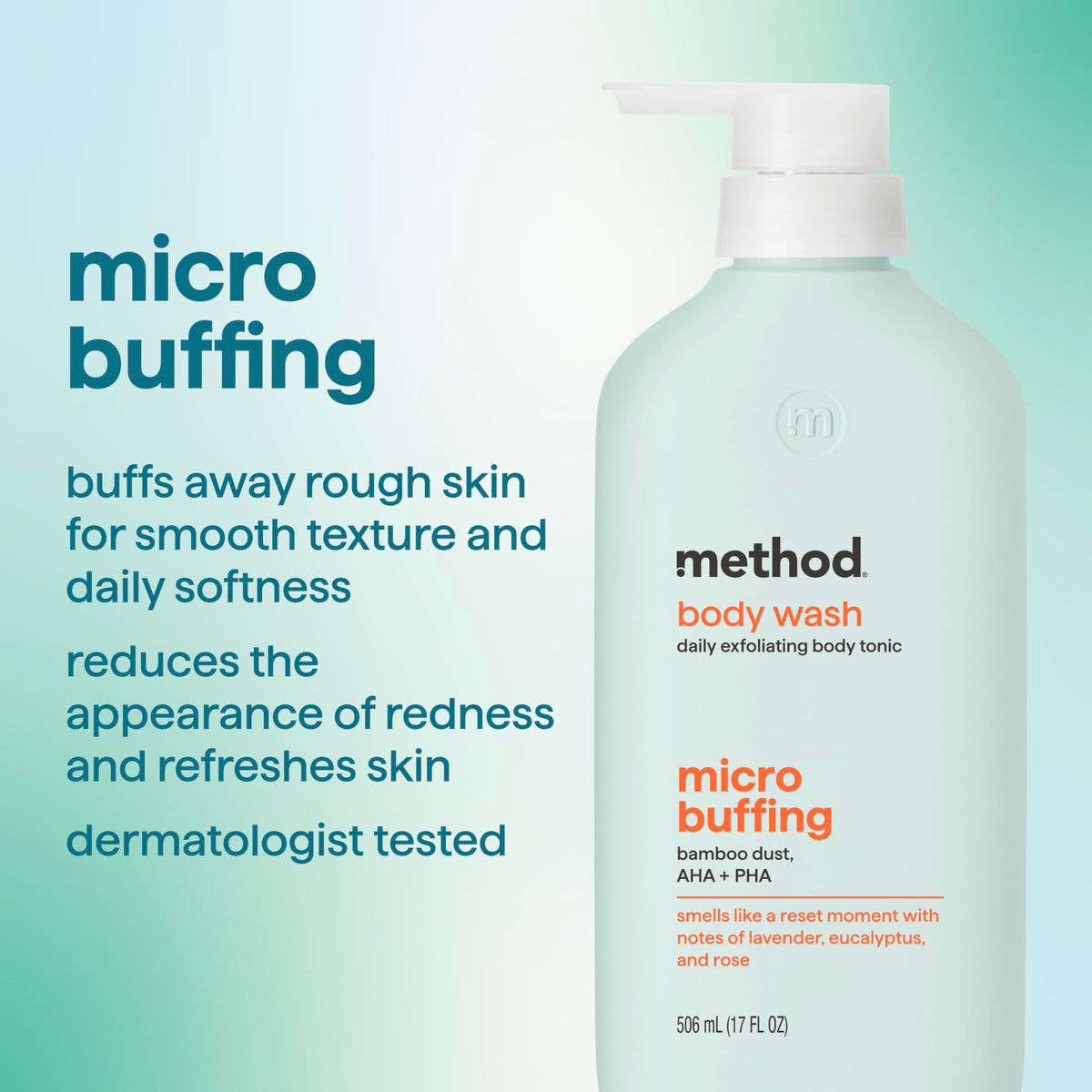 method Exfoliating Body Wash, Micro Buffing, 17 fl oz