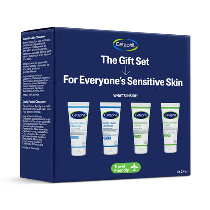 Cetaphil Sensitive Skin Gift Set, Gentle Cleanser & Moisturizer, TSA Kit