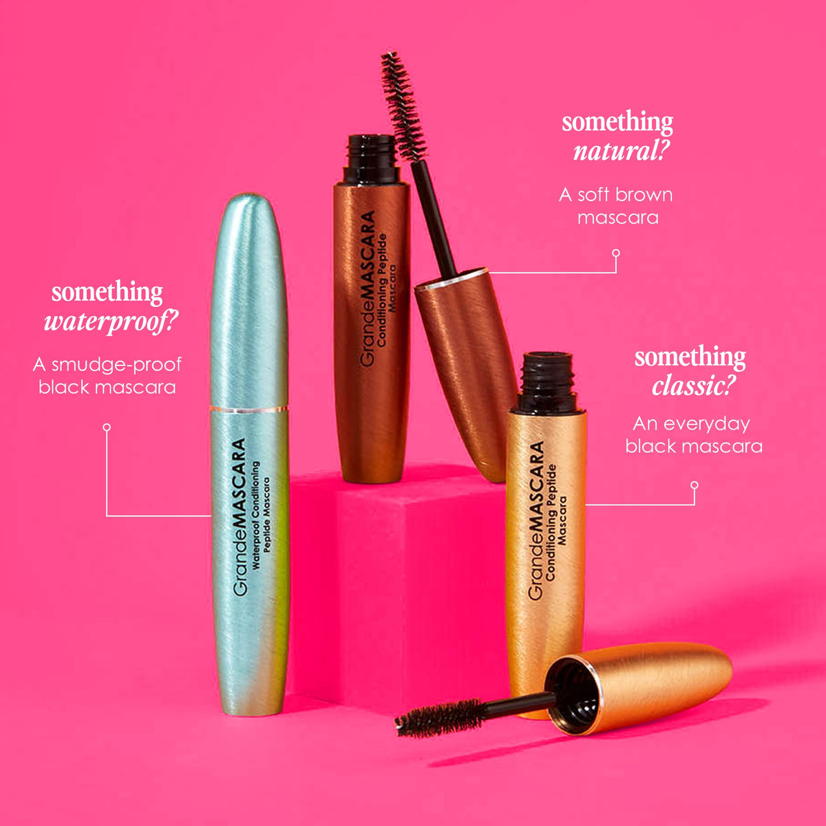 Grande Cosmetics GrandeMASCARA Waterproof Peptide Mascara, Black, 0.2 oz