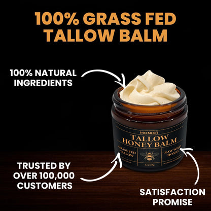 MONIER Beef Tallow and Honey Balm for Skin and Face – Moisturizer