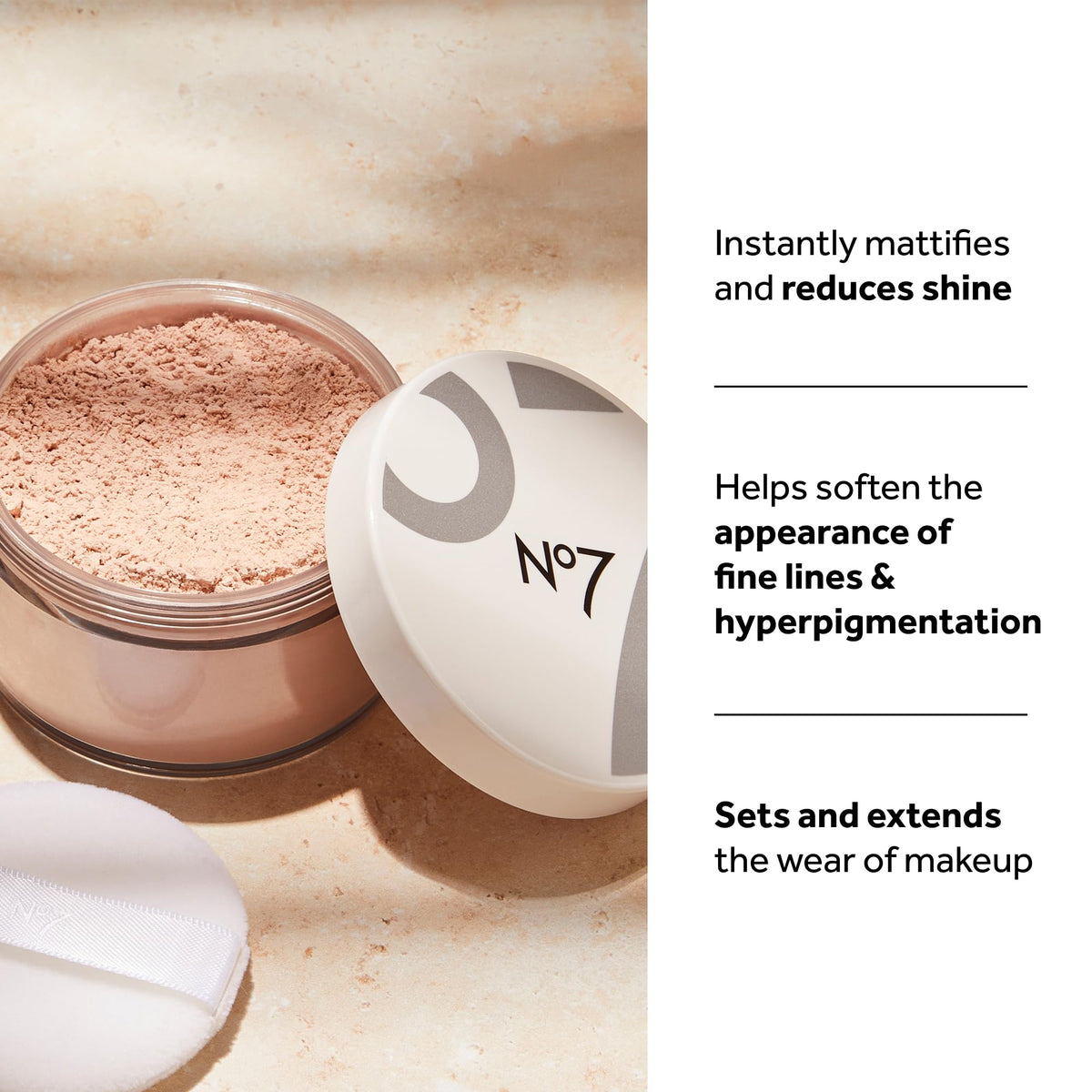 No7 Flawless Finish Loose Setting Powder, Translucent, 0.71 oz