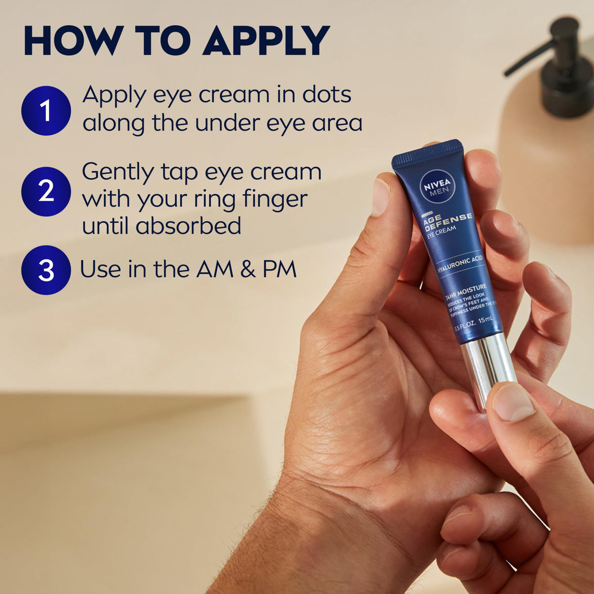 NIVEA MEN Age Defense Eye Cream with Q10, 0.5 FL OZ