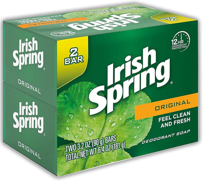 Irish Spring Original Scent Bar Soap 3.2 oz. Pack of 2