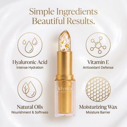 Lipstick for Mature Lips, Signature Clear Lipstick for Older Women (Gold)