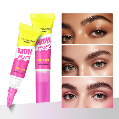2 Pcs Clear Eyebrow Glue, Powerful Instant Shaping Transparent Eyebrow Gel, Long-Lasting Maintenance and Lifting for 24 Hours, Built-in Styling Comb, All Day Long-Lasting Makeup