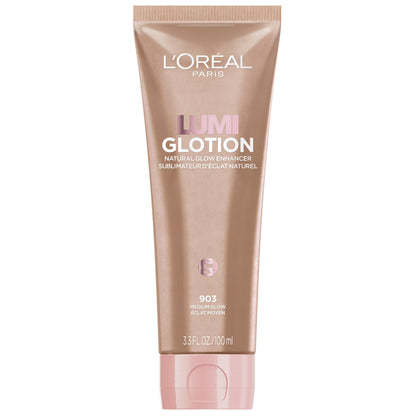 L'Oreal Paris Makeup True Match Lumi Glotion XL, Natural Glow Enhancer, Illuminator, Highlighter, Bronzing Drops For a Sun-Kissed Glow for Face and Body, 903 Medium, XL 3.04 fl oz