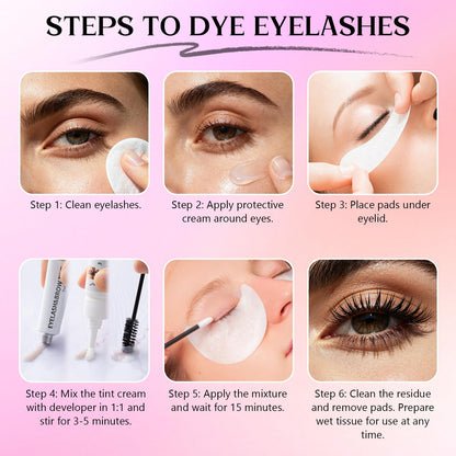 Eyelash and Eyebrow Color Kit 2-in-1,Easy Use Salon at Home Instant Set,7ml