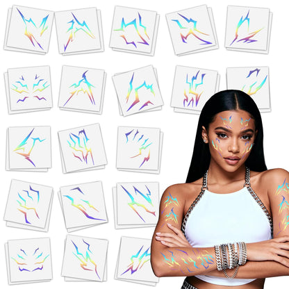 Demon Mark Temporary Tattoos, Holographic Stickers, Halloween Decorations