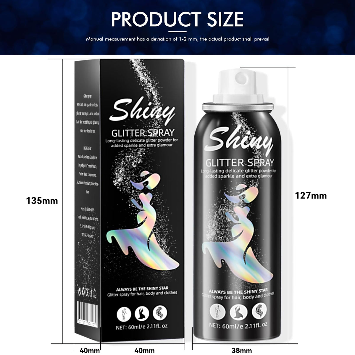 Ragkun Glitter Spray, Hair and Body Glitter Spray, Rave Makeup