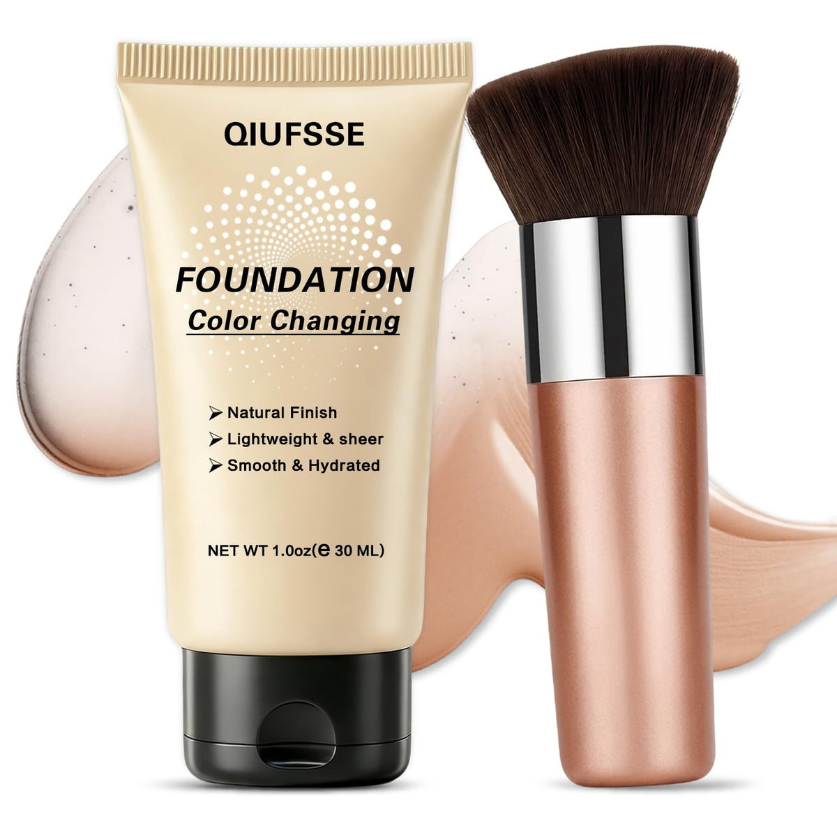 QIUFSSE Color Changing Foundation for Mature Skin,Face Makeup - 02 Medium