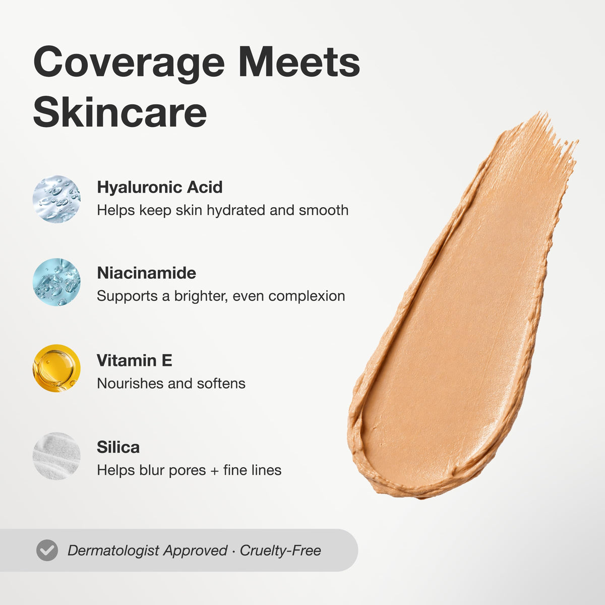 Hanae Korea 3-in-1 Foundation Stick with Brush, Full Coverage | Medium Tone