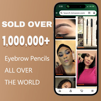 HeyBeauty 2 Pack Eyebrow Pencil with Dual Ends - Dark Brown #1