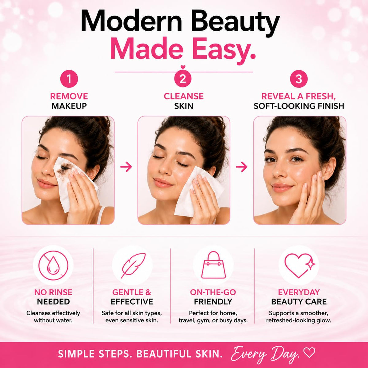 Global Beauty Care Collagen Cleansing Facial Towelettes, Makeup Remover, Nourishing Face & Eye, Hypoallergenic, Paraben-Free, Non-Comedogenic, Hydrates & Smooths Skin, 25 Wipes, 100 Count 4 Pack