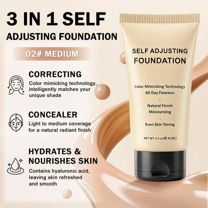 UAOE Color Changing Foundation for Mature Skin,1.01 FL.OZ,02 Medium