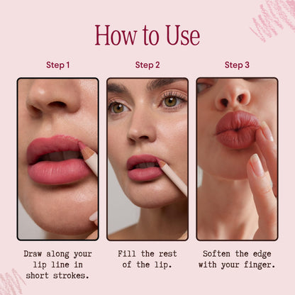 ed&i body OMG Cute Lip Smudge - Lip Liner Pencil for Defined, Natural Lips Matte, Smudge Proof, Long-Lasting Lipliner Finish, Soft Texture & Precision Application for All-Day Wear - Colour Confession