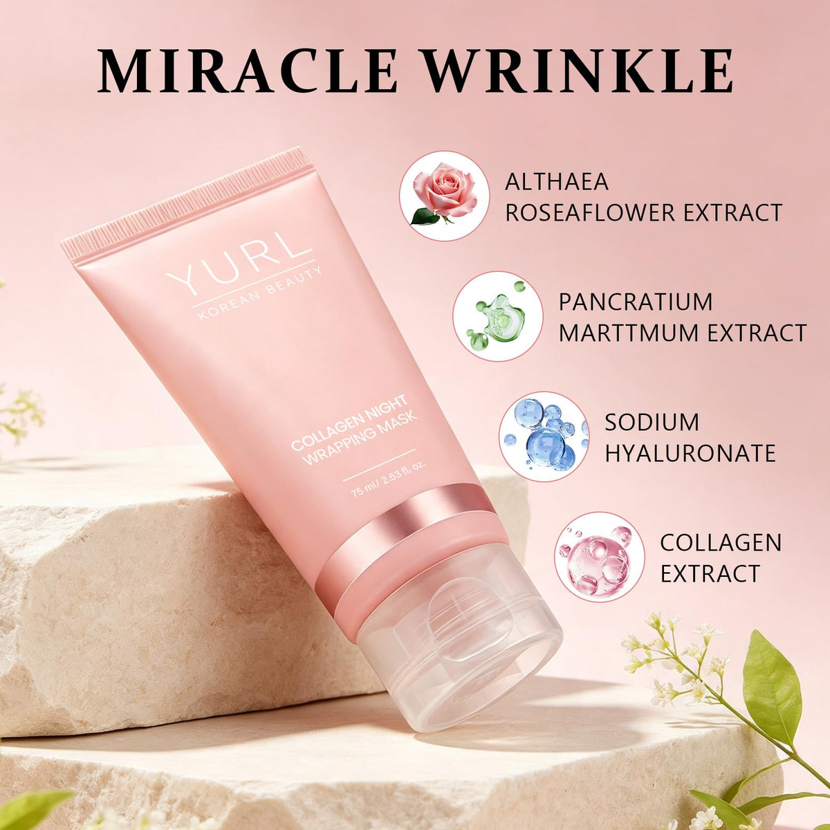 Collagen Night Wrapping Mask, Collagen NightWrapping Peel-Off Mask,2.53 Fl