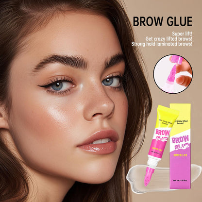 2 Pcs Clear Eyebrow Glue, Powerful Instant Shaping Transparent Eyebrow Gel, Long-Lasting Maintenance and Lifting for 24 Hours, Built-in Styling Comb, All Day Long-Lasting Makeup