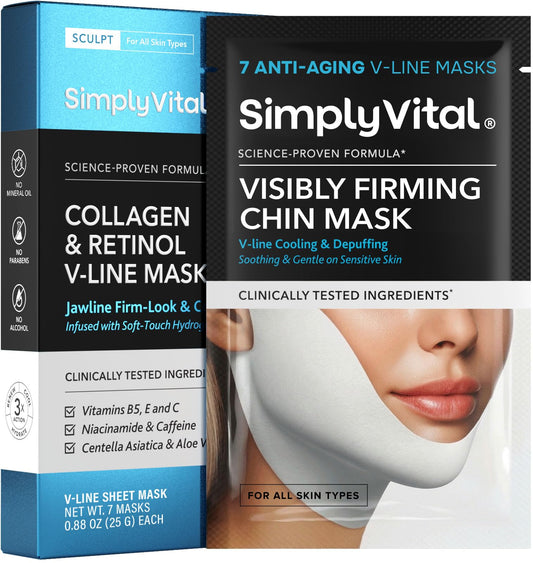 V Line Lifting Mask with Collagen Retinol Hyaluronic Acid Niacinamide 7 pcs
