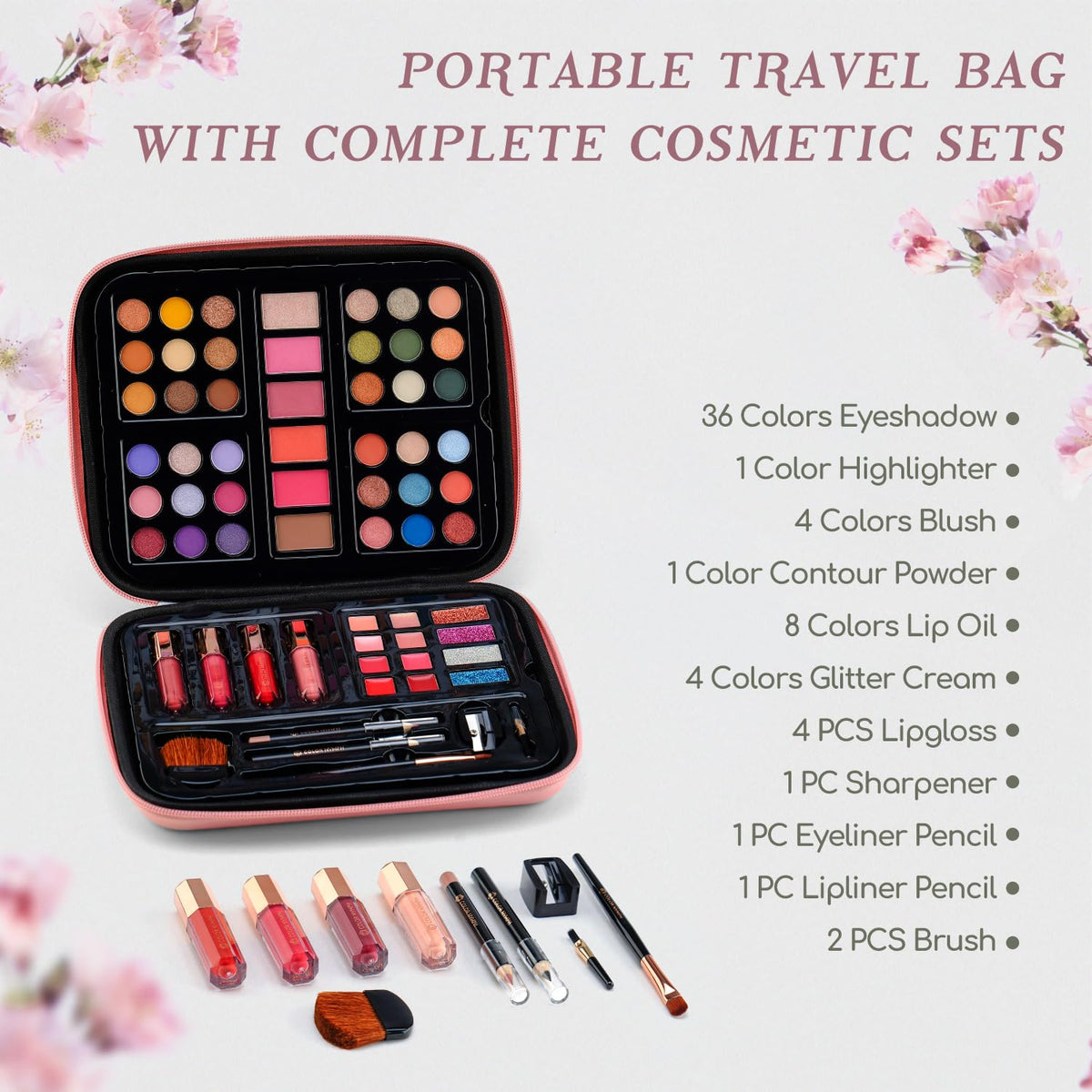 Color Nymph Makeup Kit for Teen Girl Beginner Makeup Kit Cosmetic Set Pink