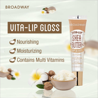 Ruby Kisses Broadway Vita-Lip Clear Lip Gloss (7 Pack) Ultra-Hydrating & Soothing Formula with Vitamins, High-Shine Non-Sticky Finish Lip Balm with Honey, Argan Oil, Shea, Mango Butter, Cherry, Peach