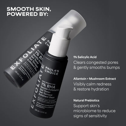 Paula's Choice SKIN PERFECTING 1% BHA Exfoliating Gel Toner, 3.3 Fl Oz
