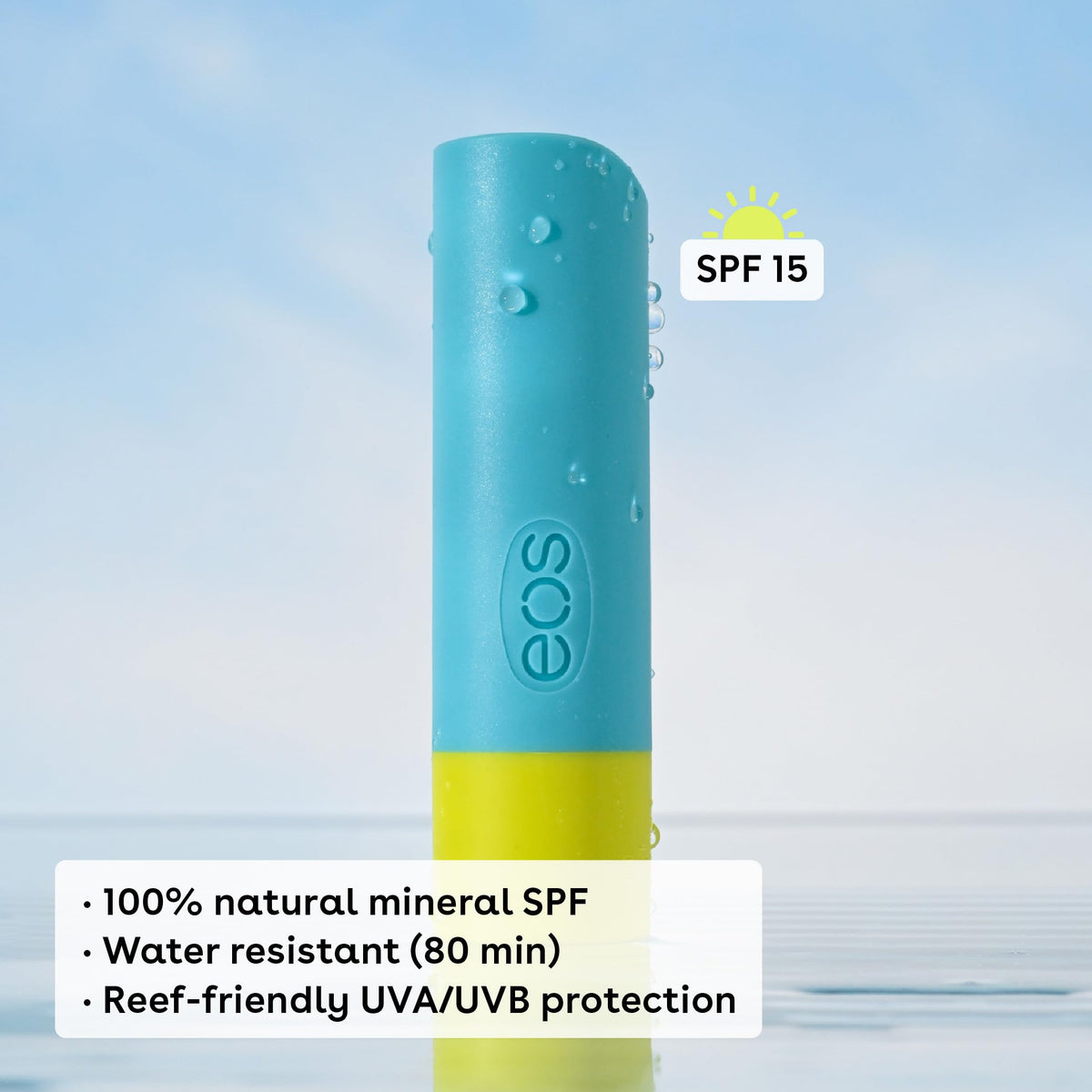 eos Natural SPF 15 Lip Balm- Pineapple Coconut, Water Resistant Daily Sun Protection & Lip Sunblock, 0.14 oz
