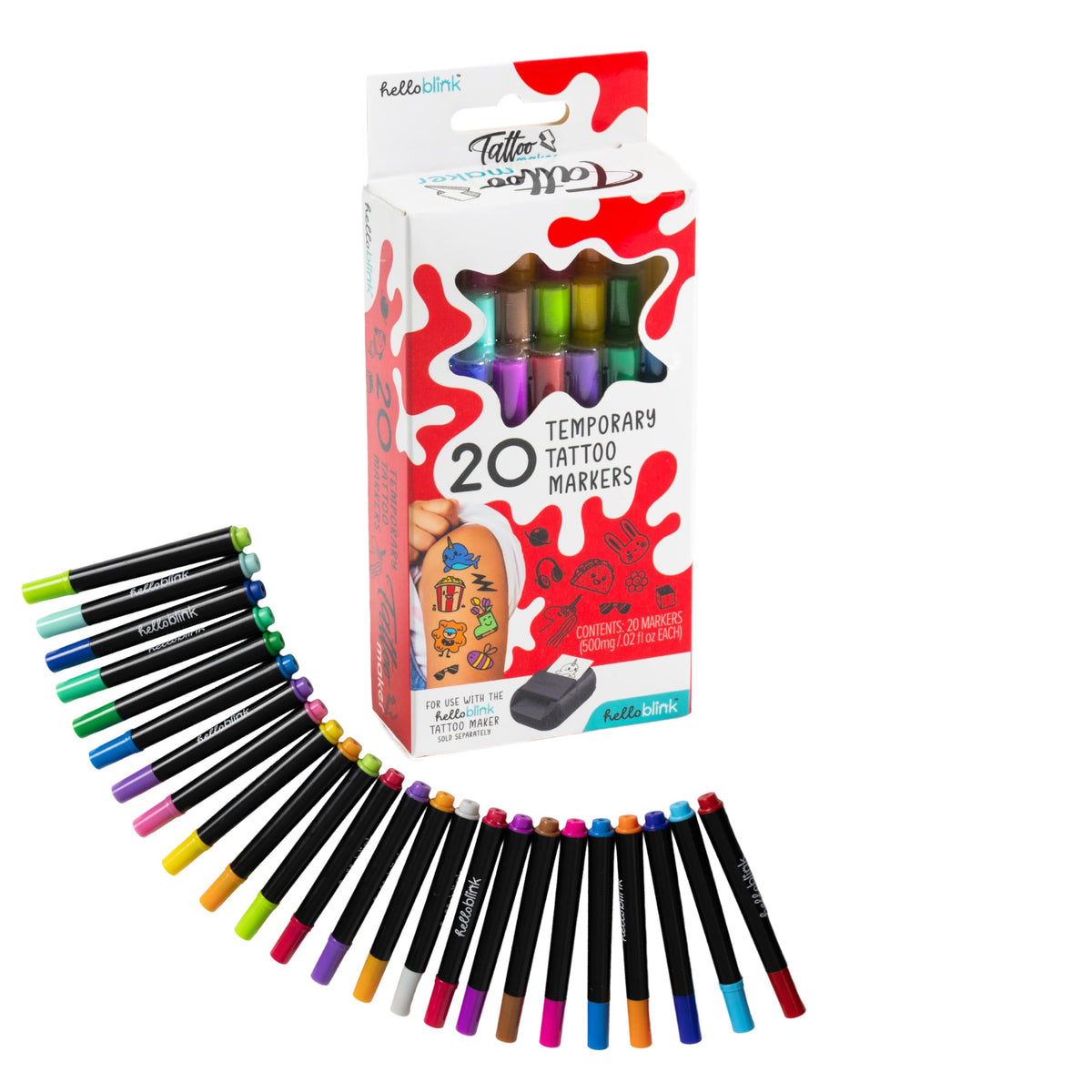 CEACO Compatible with Hello Blink, Temporary Tattoo Maker Refill, 20 Pack