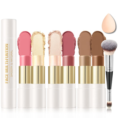 IONSGAKO 6 Colors Double-ended Cream Contour Stick Makeup Kit, Set A