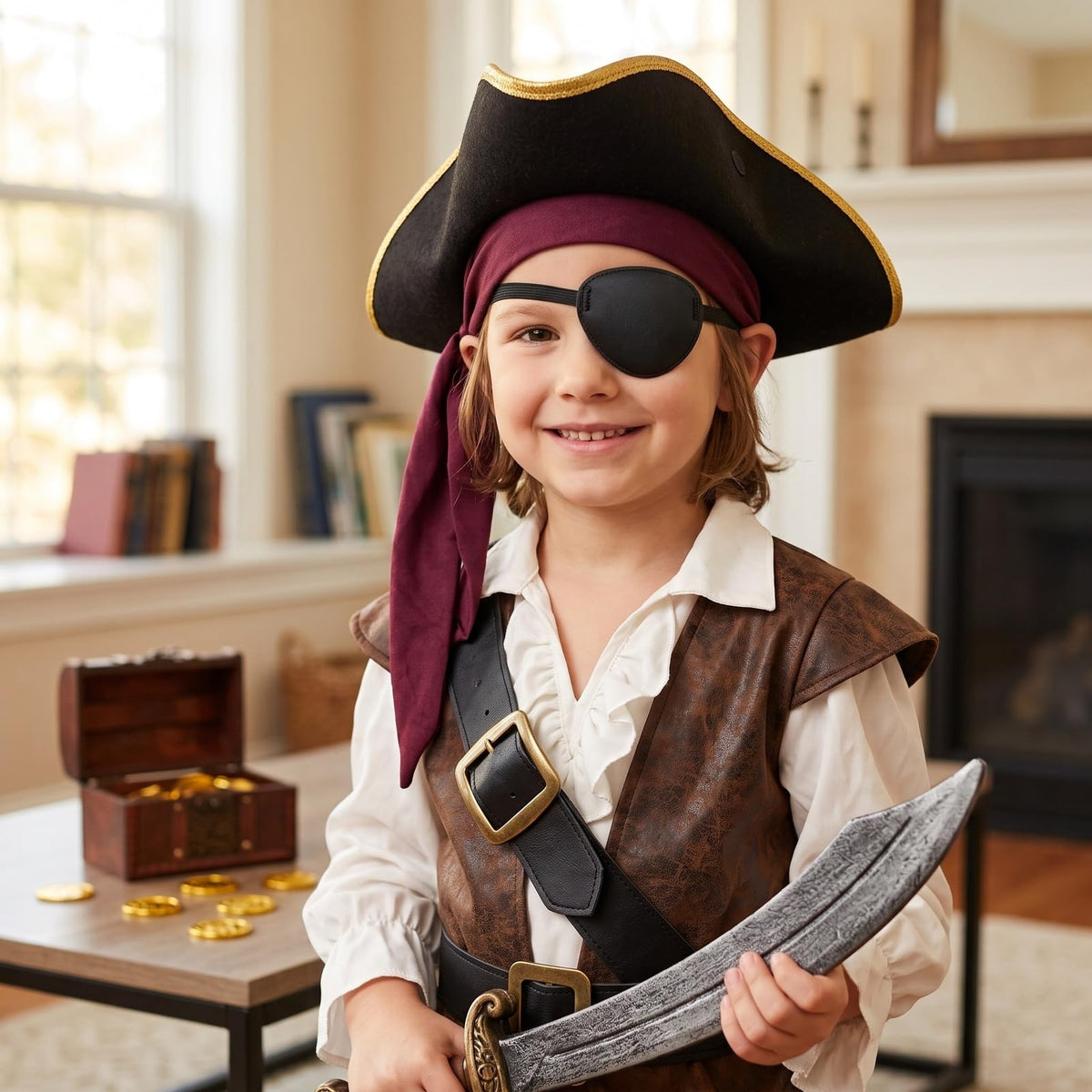 Oarkive Eye Patch for Adults – Soft Black Eyepatch for Pirate Costume, Cosplay, Halloween, Adjustable Eye Patches for Dress Up