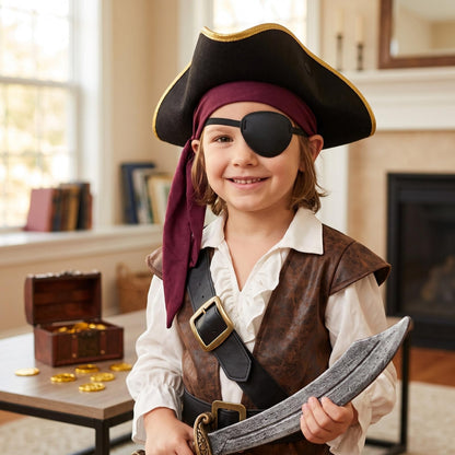 Oarkive Eye Patch for Adults – Soft Black Eyepatch for Pirate Costume, Cosplay, Halloween, Adjustable Eye Patches for Dress Up