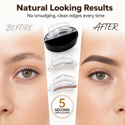 2Pcs Eyebrow Stamp Kit, Eyebrows in 5 Seconds, Achieve perfect results easily with Precise Application (DARK BROWN)