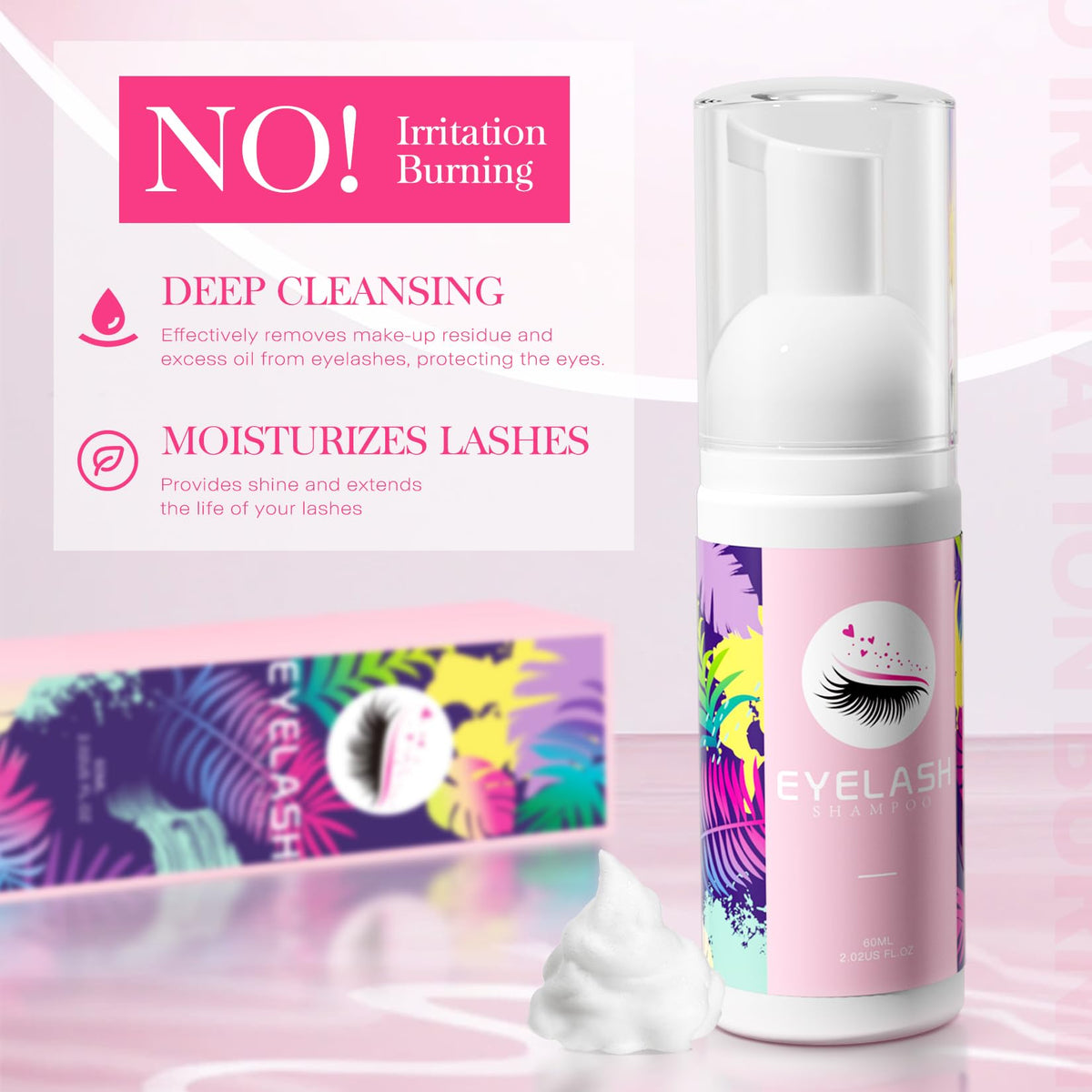 Setgnur Lash Shampoo for Lash Extensions, Lash Shampoo Cleaning Kit
