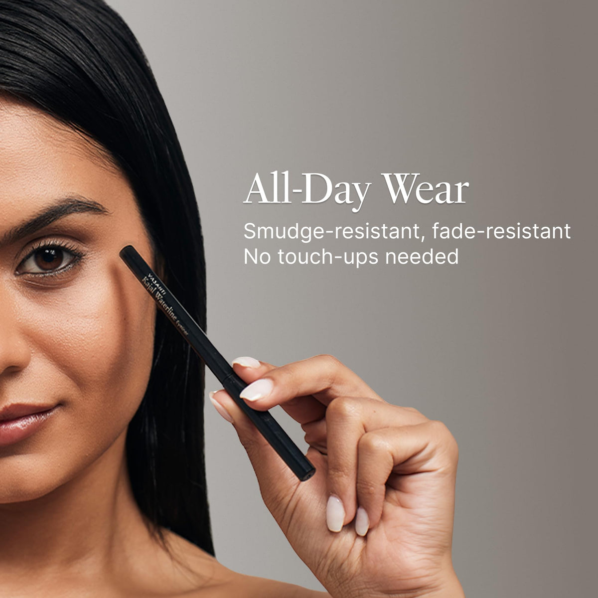 VASANTI Kajal Waterline Eyeliner (Intense Black) | Long-Lasting, Blendable Waterline Eye Liner | Smudge-Proof and Water-Resistant Eyeliner Pencil for Sensitive Eyes | Ophthalmologist Approved & Tested