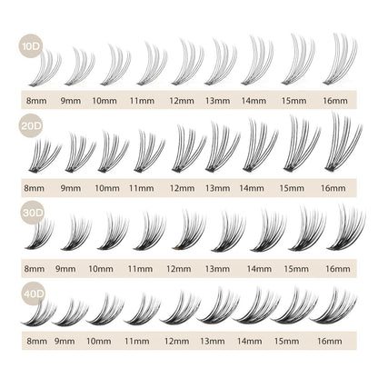 WONSIS Individual Lashes, Lash Clusters, 280 Pcs 30D Individual Lash Extensions, Natural Soft Lightweight Reusable DIY Eyelash Extensions, Thickness 0.07mm C Curl False Eyelashes (30D 8-16mm)…