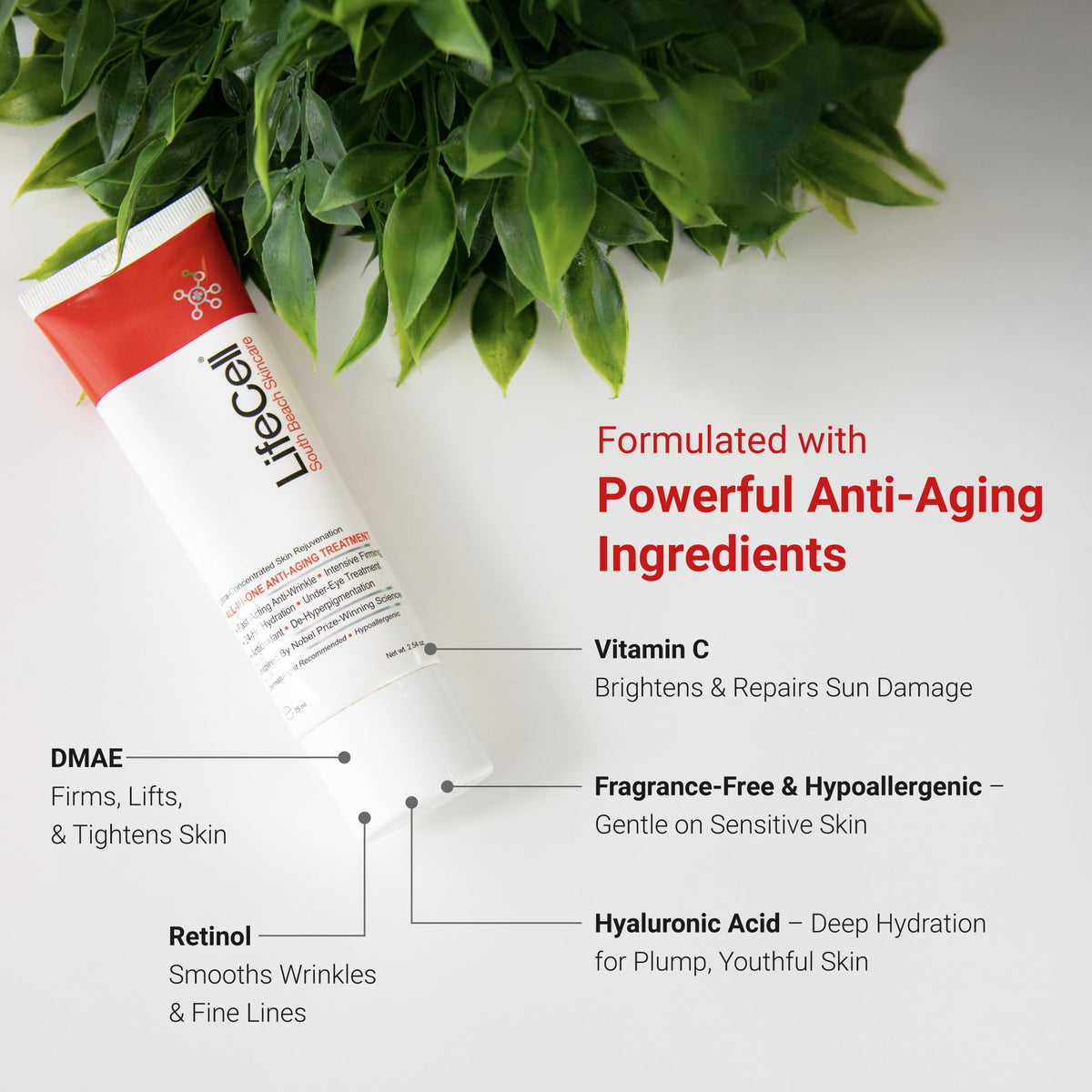 LifeCell Anti-Aging Cream for Wrinkles, Fine Lines & Dark Circles, 2.54oz