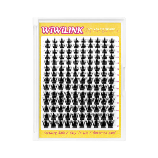WiWiLINK California Sunset Lash Clusters, 8-18mm Manga Cluster Lashes Only