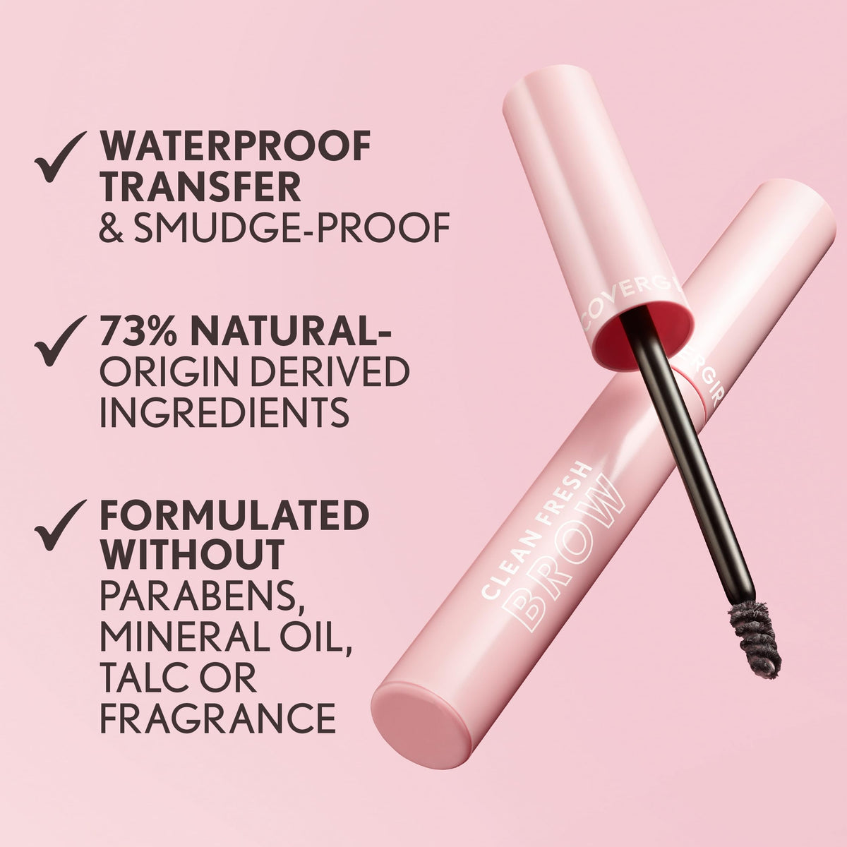 Covergirl Clean Fresh Brow Enhancer, 100 Clear, Gel Wax, Flexible Hold, Non-Sticky, Non-Crunchy, All-Day Wear, Vegan Formula, 0.18 fl oz