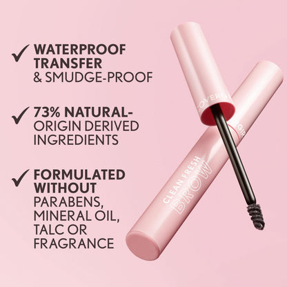 Covergirl Clean Fresh Brow Enhancer, 100 Clear, Gel Wax, Flexible Hold, Non-Sticky, Non-Crunchy, All-Day Wear, Vegan Formula, 0.18 fl oz