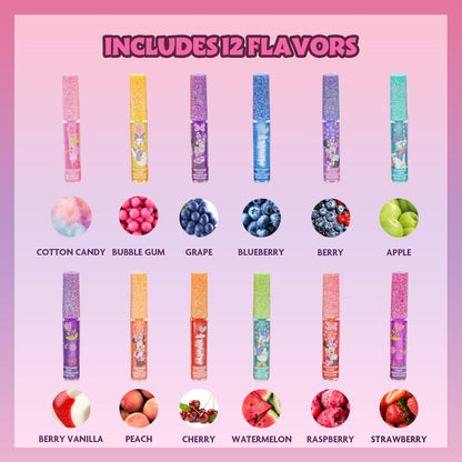 Minnie Mouse Lip Gloss Set, 12-Piece Plant-Based, Ages 3+