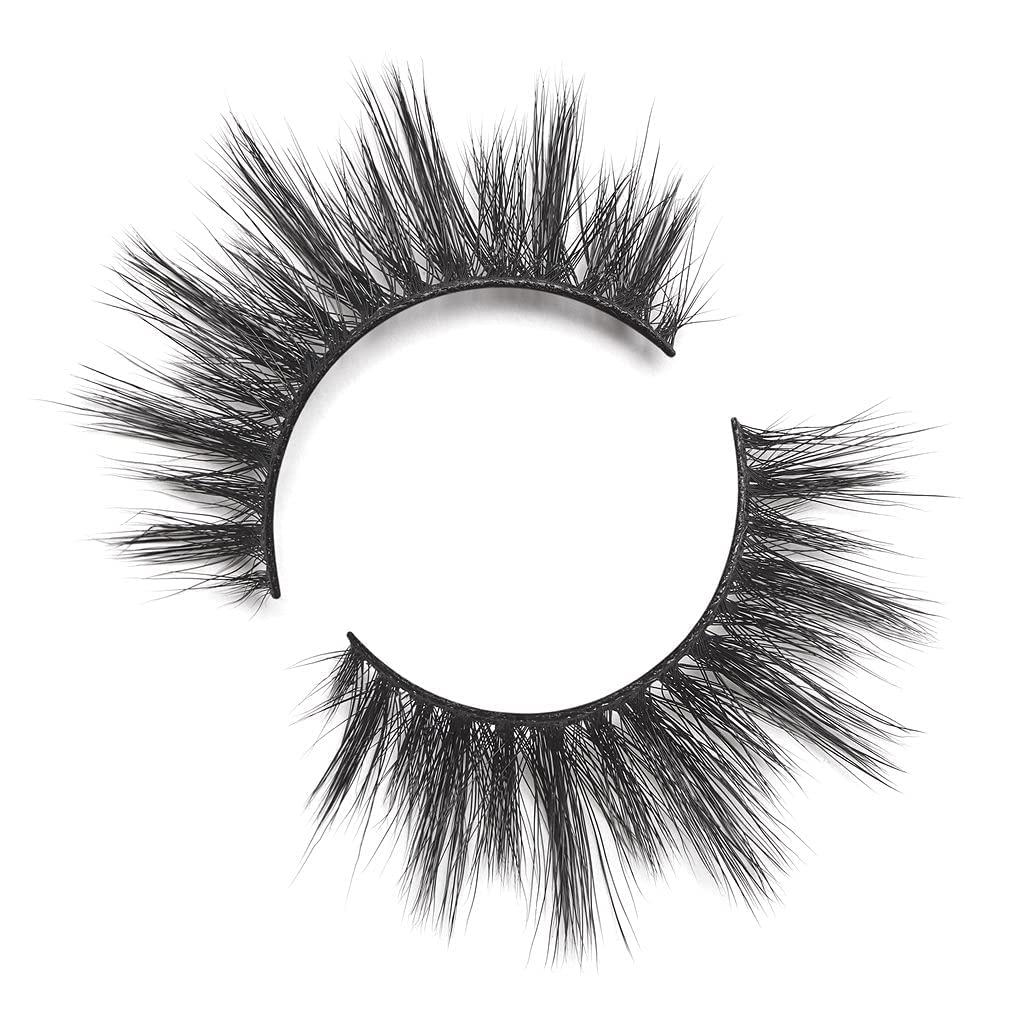 Lilly Lashes 3D Miami Faux Mink Strip Eyelashes, False Eyelashes Dramatic Look, Reusable False Lashes, Fake Lashes Pack, Lash Strips with Luxury Silk Like Fibers, No Lash Glue Included