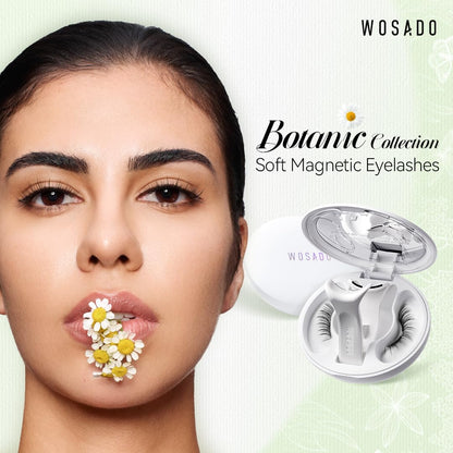 WOSADO Soft Magnetic Eyelashes Kit with Applicator, [Tulip] 22mm Reusable Glue-free Wispy Magnetic Lashes, Cruelty-free False Lashes, Waterproof, Lightweight, Suit for Heavy Makeup
