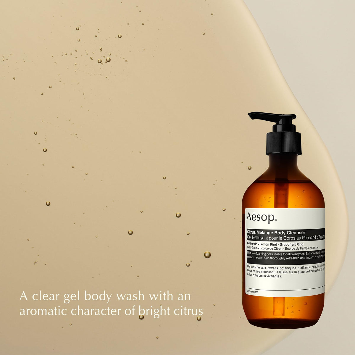 Aesop Citrus Melange Body Cleanser, Refreshing Gel Body Wash, 16.9oz