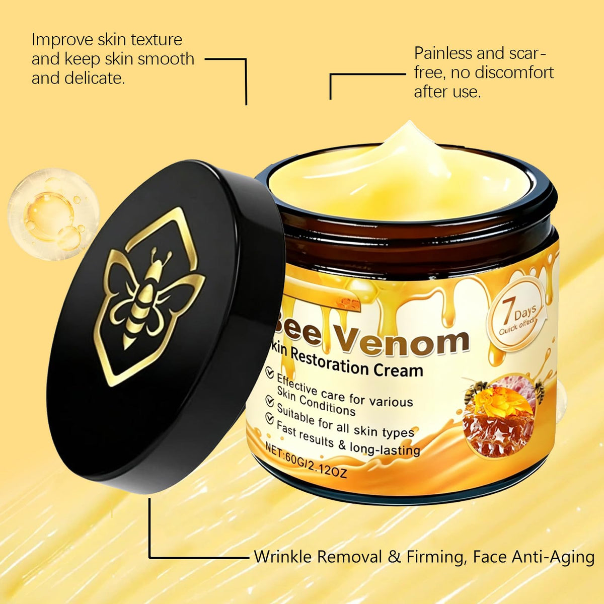 WFWJ Bee Venom Skin Restoration Cream, 2 Pack, 2.12OZ