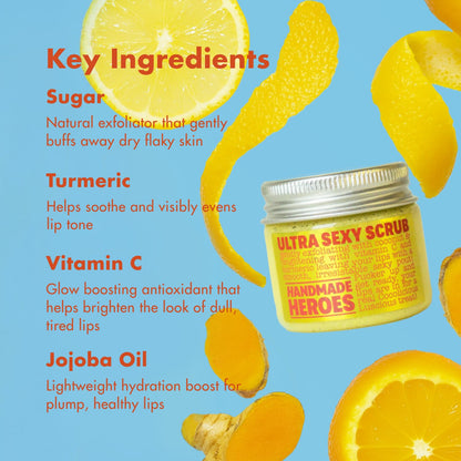 Handmade Heroes Turmeric Lip Scrub with Vitamin C 1oz