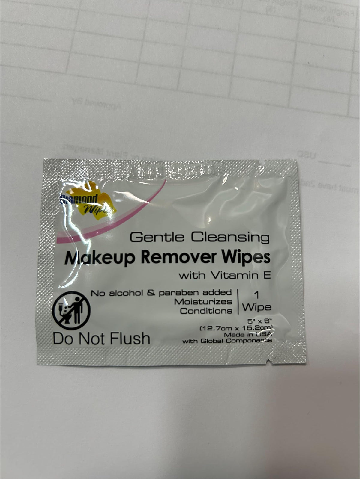 Diamond Wipes Face Cleansing & Waterproof Makeup Remover Wipes, 500 Count