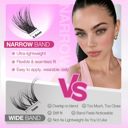 Wispy Lash Clusters Natural Fluffy Eyelash Clusters Lashes 8-14mm Short Cluster Eyelash Extensions 216pcs D Curl Individual Lashes DIY Extensions at Home for Beginners by Yawamica