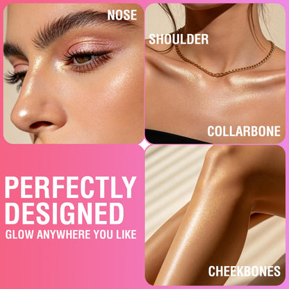 6-Color Cream Highlighter Stick Set for Face, Luminous Glow Makeup Kit