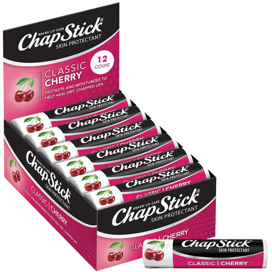 ChapStick Bulk Lip Balm, Classic Cherry 12-Pack, 0.15 Oz Ea